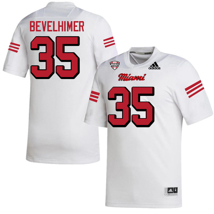 Miami University Redhawks #35 Alec Bevelhimer College Football Jerseys Stitched-White